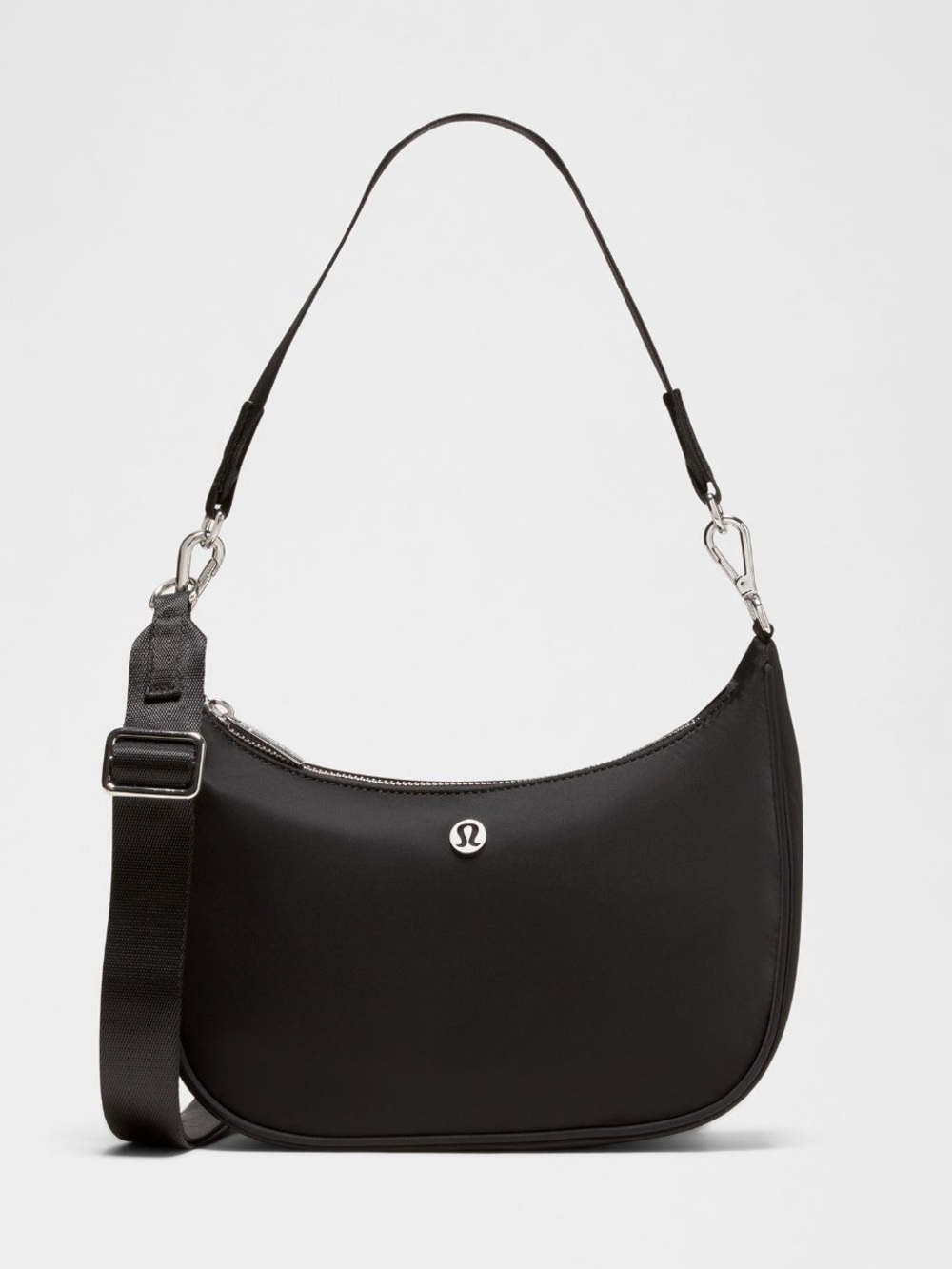 lululemon athletica Black Crescent Shoulder Bag with Detachable Strap